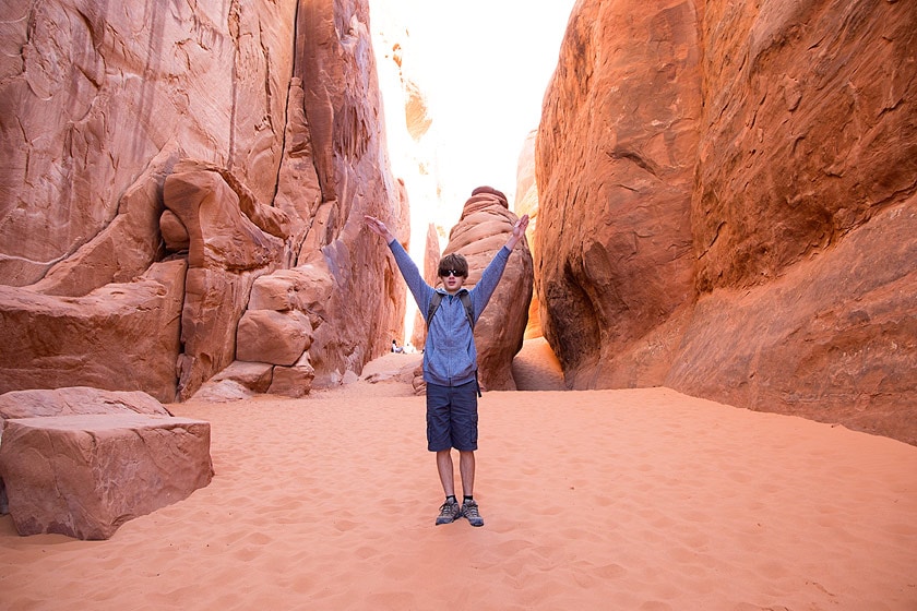 This was a fun hike in lots of sand to Sand Dune Arch.